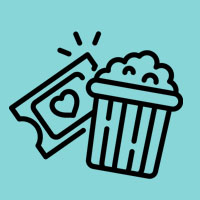 Icon Popcorn und Kinokarte