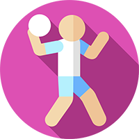 icon_handball - Illsutration Figur mit Handball